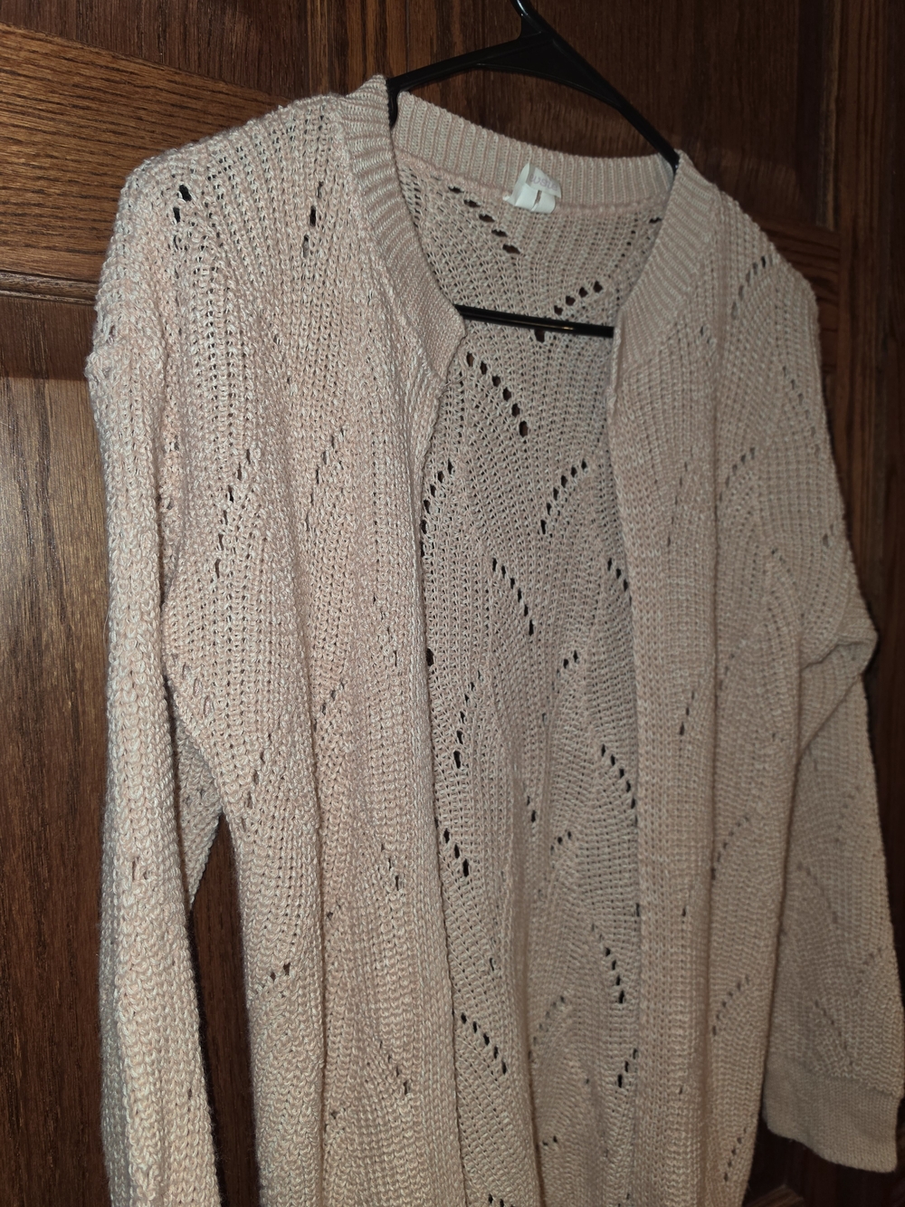 Maurices Kids Pale Pink Open-Knit Cardigan